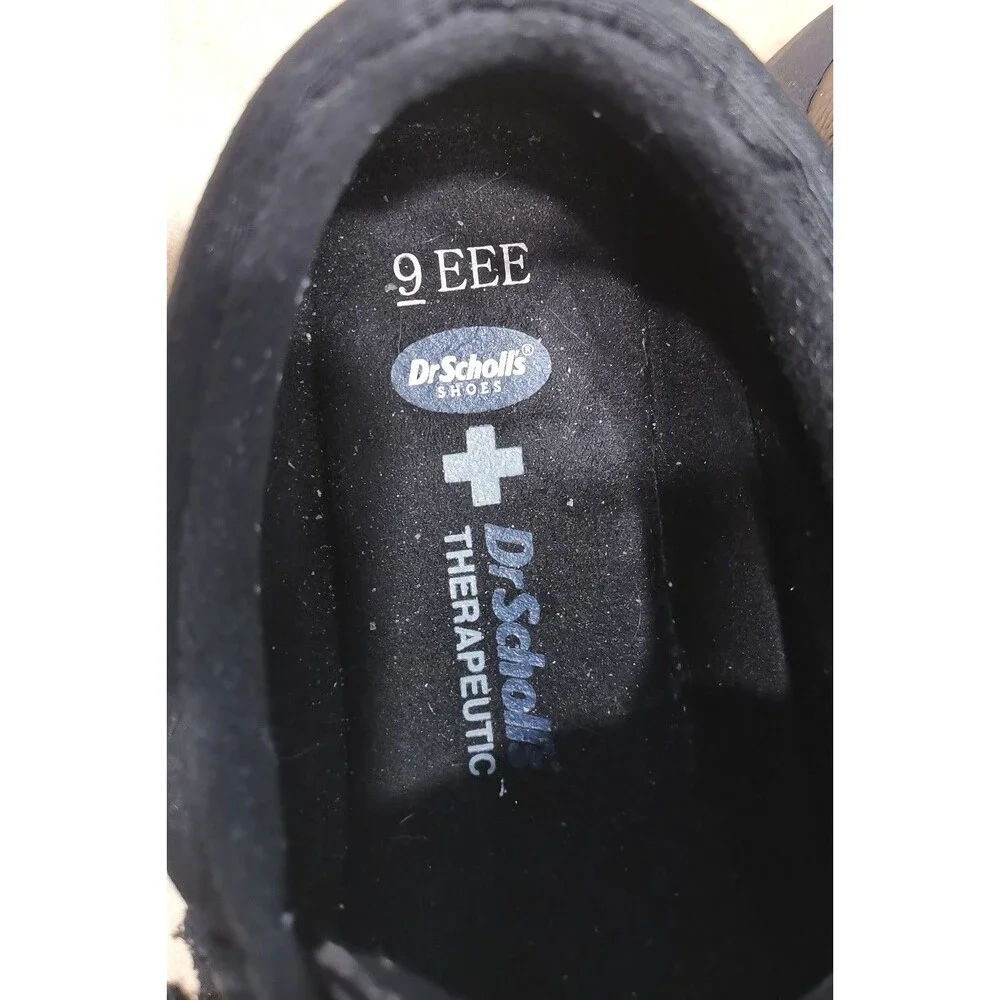 Men's Dr Scholl's Coast Therapeutic Casual Black Leather Shoes Size 9 EEE Width